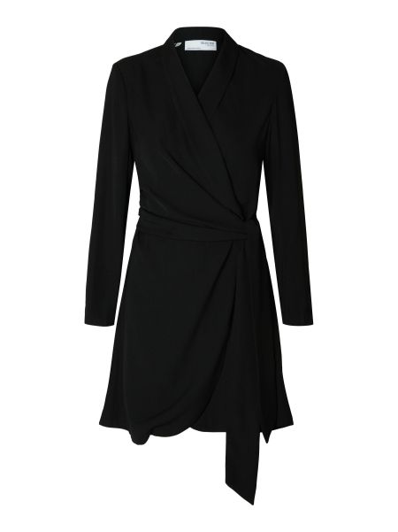 Black Robes Selected Drapé Robe Cache-Cœur Femme