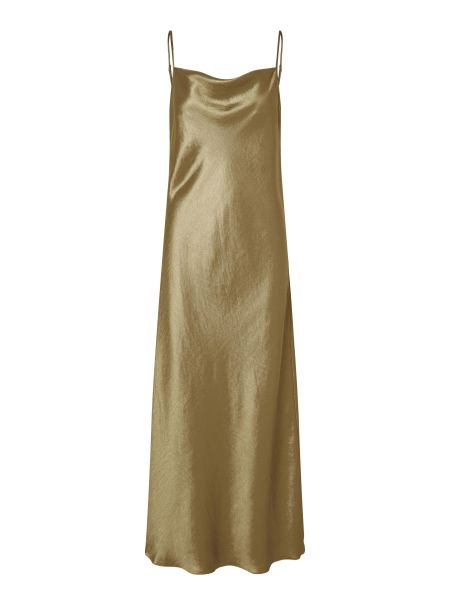Métallisé Robe Nuisette Gold Colour Robes Selected Femme