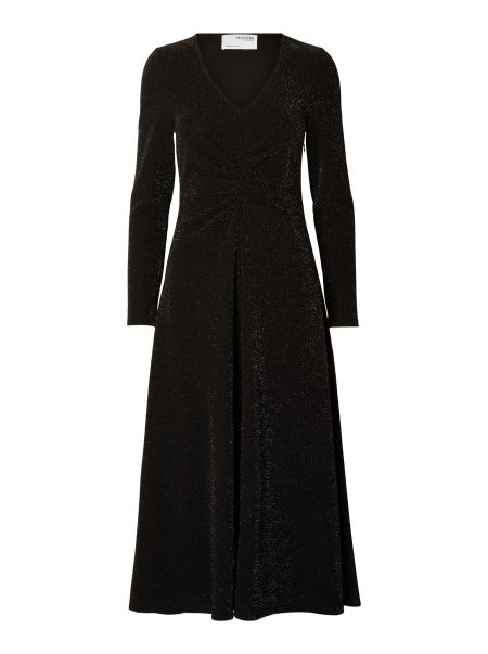 Black Glitter Robe Mi-Longue Robes Selected Femme