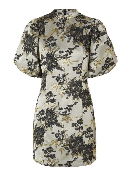 Jacquard Floral Mini-Robe Gray Violet Robes Femme Selected