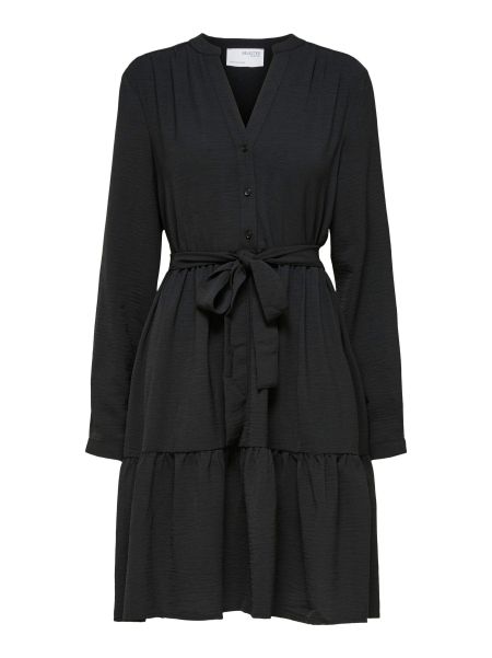 Robes Selected Femme Black Étagée Mini-Robe