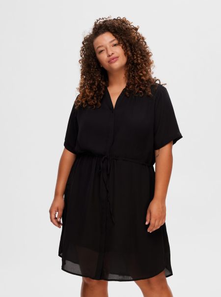 Manches Courtes Robe-Chemise Femme Robes Black Selected