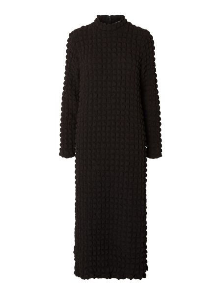 Texturé Robe Mi-Longue Selected Black Robes Femme