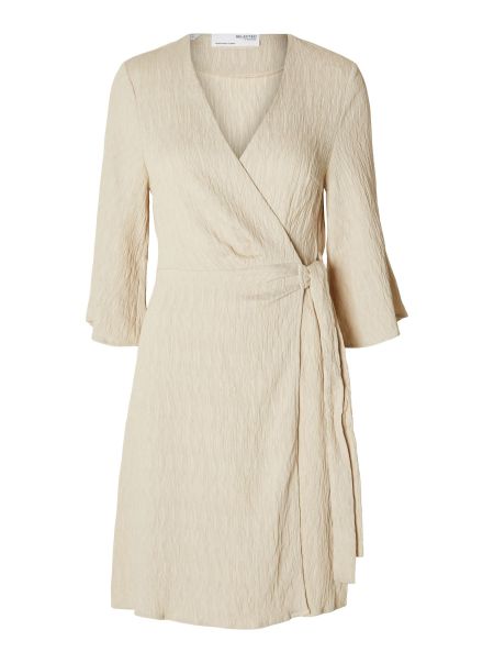 Plissé Robe Cache-Cœur Selected Sandshell Robes Femme