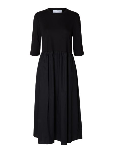 Forme Trapèze Robe Mi-Longue Selected Robes Black Femme