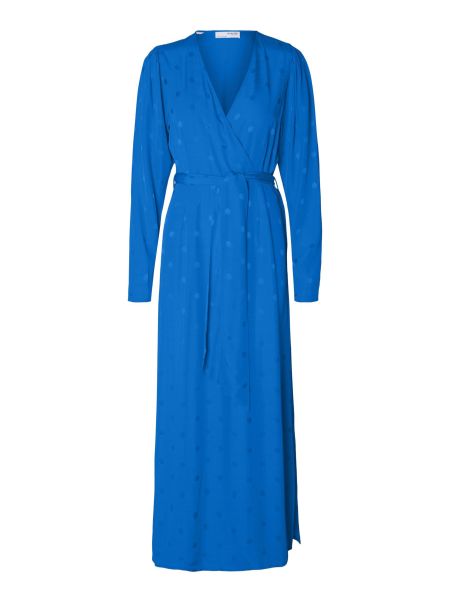 Femme Satin Robe Cache-Cœur Selected Nebulas Blue Robes