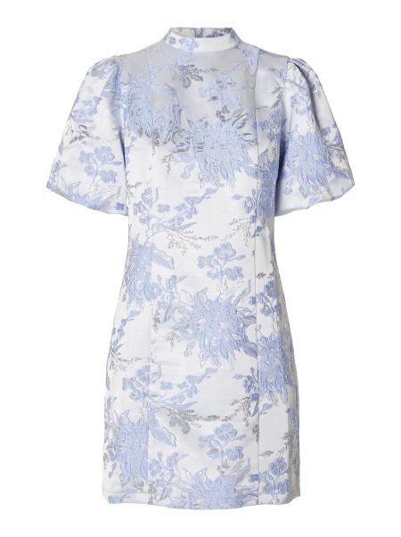 Lavender Lustre Selected Femme Robes Jacquard Floral Mini-Robe