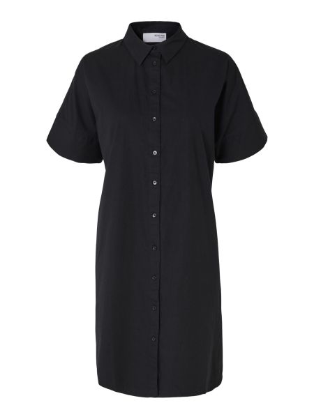 Femme Coton Robe-Chemise Selected Black Robes