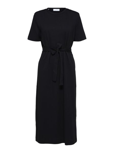 Robes Femme Selected Belted Curve Robe Mi-Longue Black
