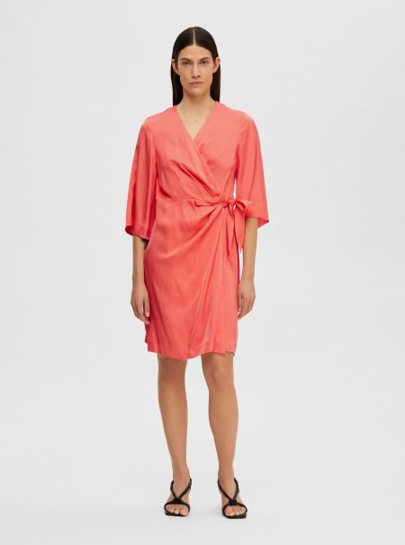Robes Emberglow Satin Robe Cache-Cœur Selected Femme