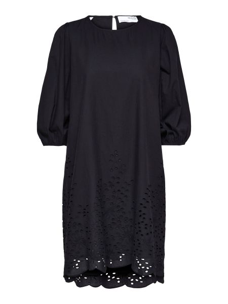 Selected Broderie Anglaise Robe Robes Black Femme