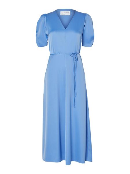 Robes Satin Robe Mi-Longue Selected Femme Ultramarine