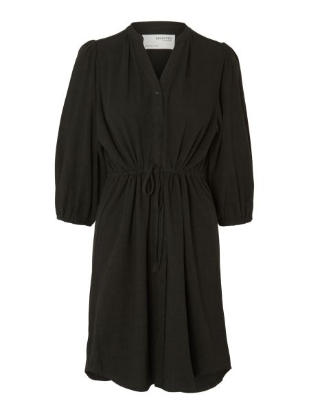 Col En V Robe-Chemise Femme Robes Selected Black