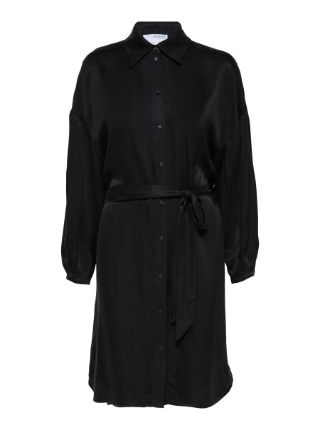 Robes Manches Longues Robe-Chemise Selected Femme Black