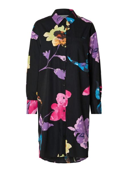 Floral Robe-Chemise Robes Black Femme Selected