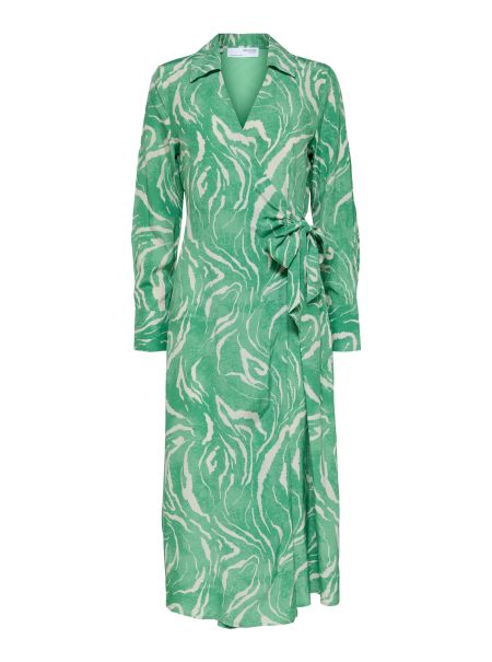 Absinthe Green Robes Imprimé Robe Cache-Cœur Selected Femme