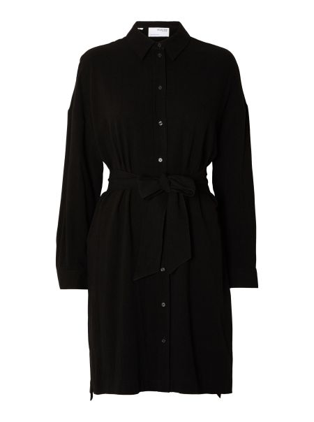 Robes Manches Longues Robe-Chemise Femme Selected Black