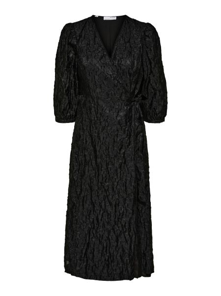 Femme À Volants Robe Cache-Cœur Selected Black Robes