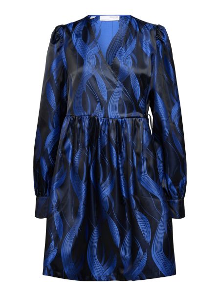 Princess Blue Selected Robes Femme Satin Robe Cache-Cœur