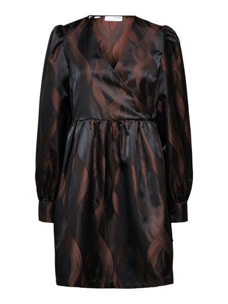 Robes Selected Satin Robe Cache-Cœur Java Femme