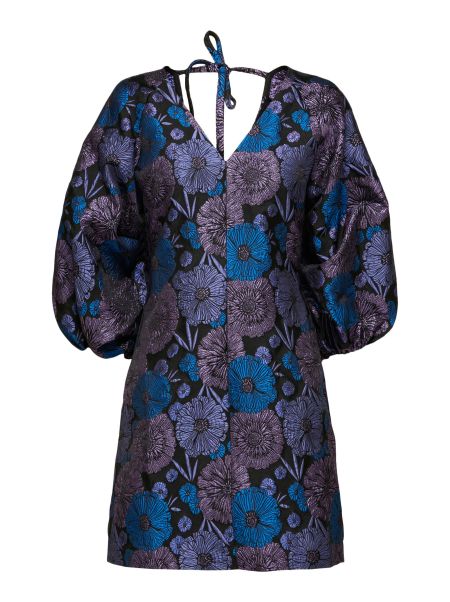 Robes Selected Black Femme Jacquard Mini-Robe