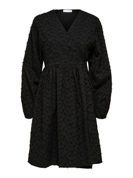 Selected Black Femme Robes Avec Broderie Robe Cache-Cœur