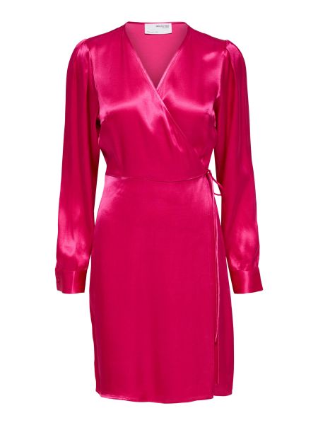 Manches Longues Robe Cache-Cœur Femme Robes Selected Pink Peacock