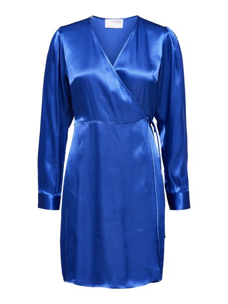 Robes Deep Ultramarine Femme Selected Manches Longues Robe Cache-Cœur
