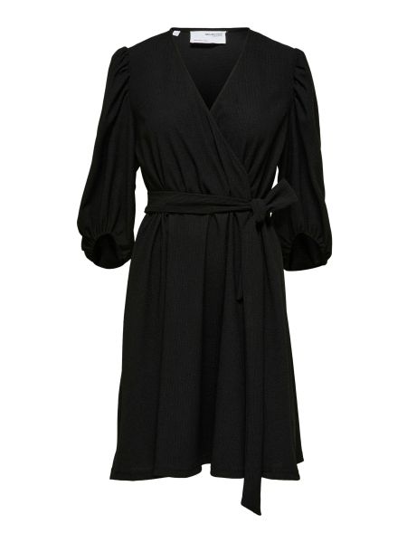 Selected Black Robes Côtelé Robe Femme