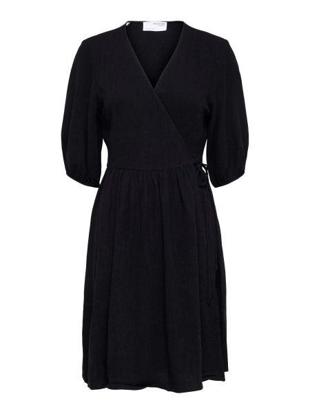 Femme Mini Robe Cache-Cœur Robes Black Selected