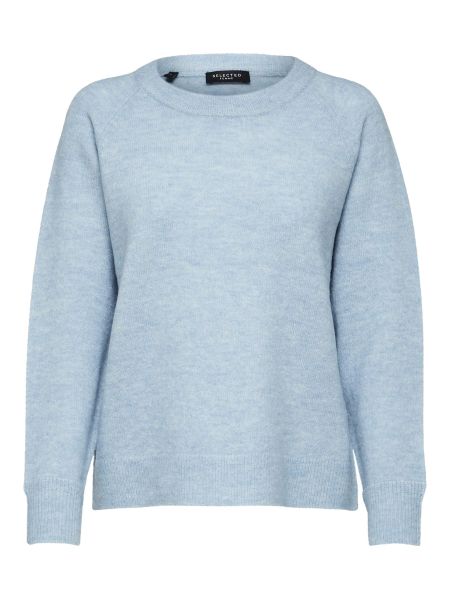 Selected Tricots Femme Cashmere Blue Manches Longues Pull En Maille