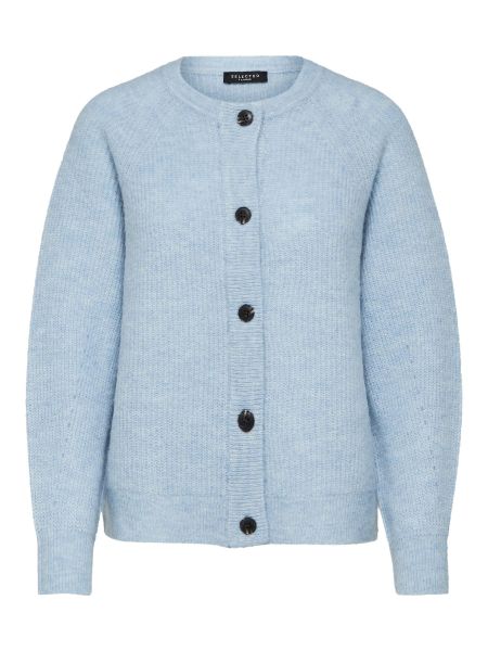 Selected Tricots Femme Manches Longues Cardigan Cashmere Blue