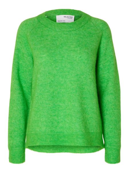 Manches Longues Pull En Maille Tricots Classic Green Femme Selected