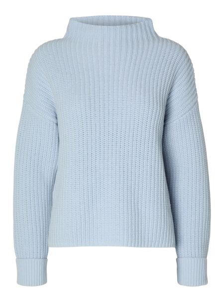Selected Oversize Pull Femme Tricots Cashmere Blue