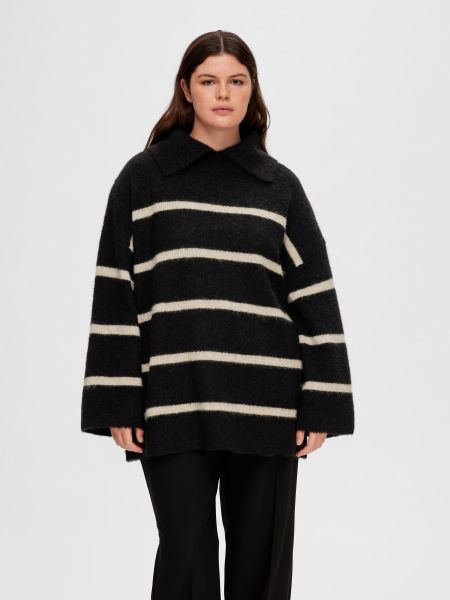 Selected Black Tricots Femme Oversize Pullover