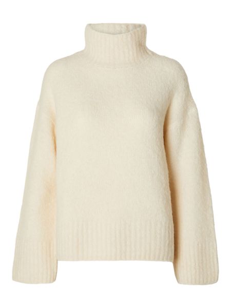 Tricots Selected Col Montant Pullover Birch Femme