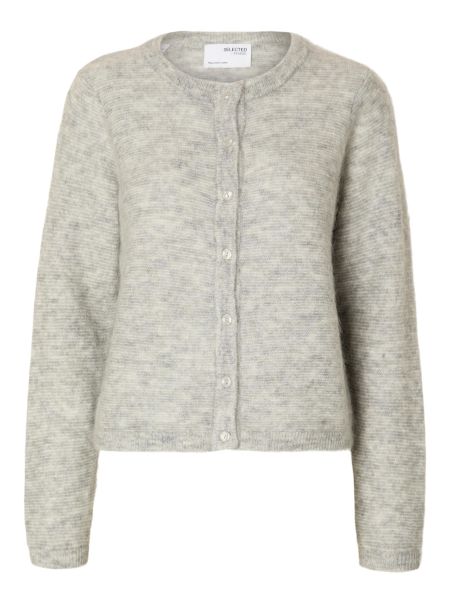 Femme Manches Longues Cardigan Tricots Selected Light Grey Melange