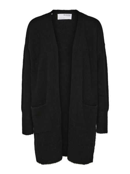 Femme Tricots Selected Black Longue Cardigan En Maille