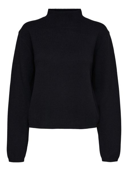 Tricots Femme Black Col Montant Pull En Maille Selected