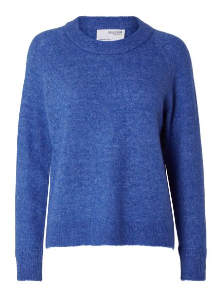 Nebulas Blue Femme Selected Tricots Manches Longues Pull En Maille