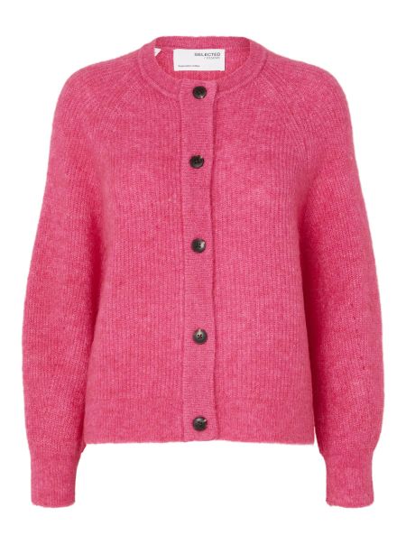 Selected Manches Longues Cardigan Fuchsia Purple Femme Tricots