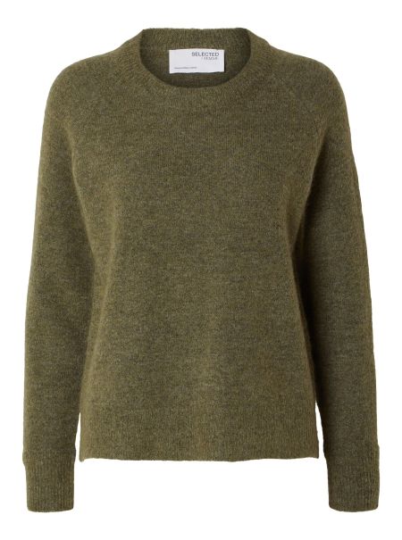 Dusky Green Tricots Femme Manches Longues Pull En Maille Selected