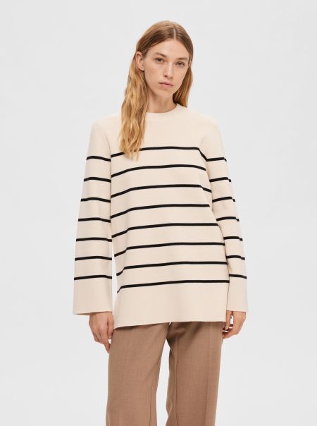 Oversize Pull En Maille Selected Tricots Femme Birch