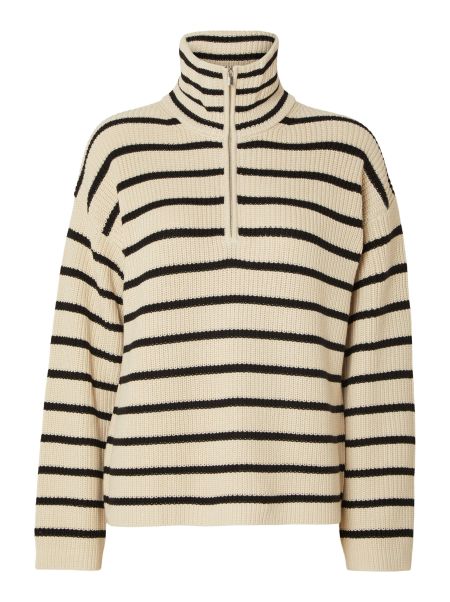 Oatmeal Tricots Femme Rayé Pullover Selected