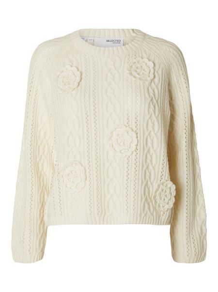 Birch Selected Femme Floral Pull En Maille Tricots