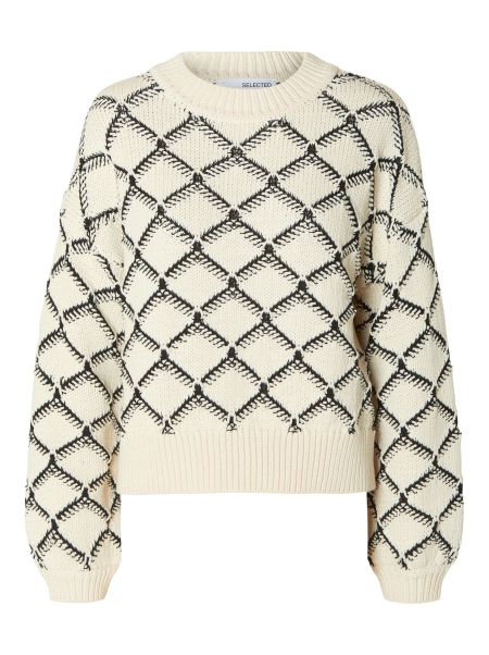 Femme Birch Printed Cropped Pull Selected Tricots