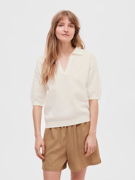Selected En Maille Top Tricots Birch Femme