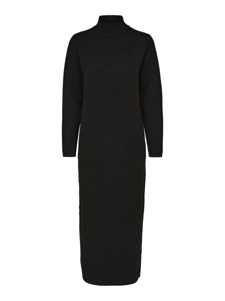 Selected En Maille Robe Mi-Longue Black Femme Tricots
