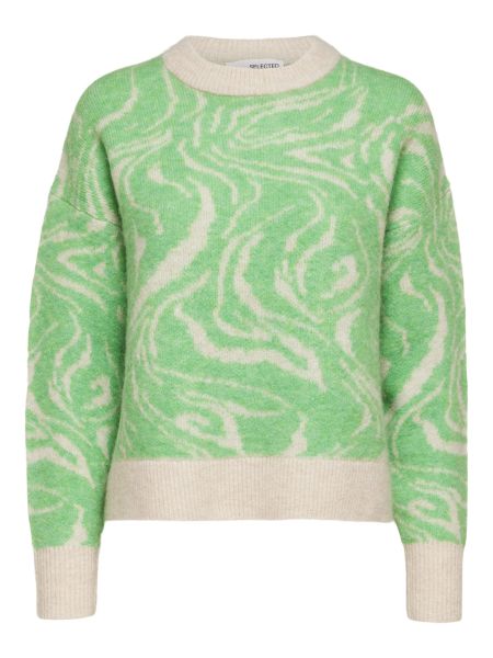 Tricots Selected Femme Imprimé Pull En Maille Absinthe Green