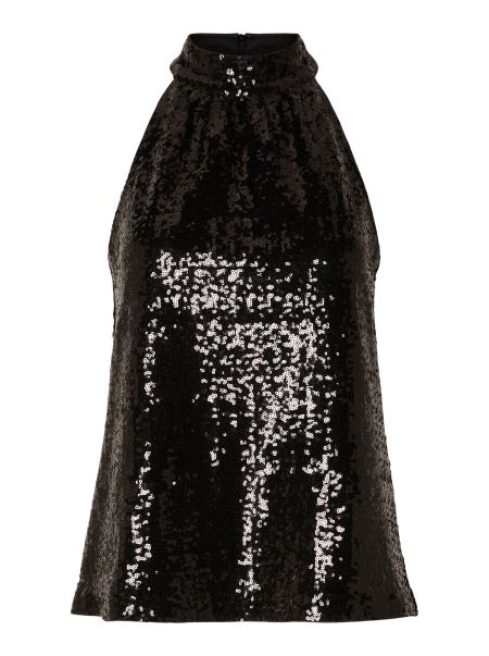 Black Tops Et Blouses Selected Femme À Sequins Top Dos Nu